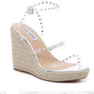 Steve Madden HAZIL WEDGE Espadrille spiked iridescent wedges